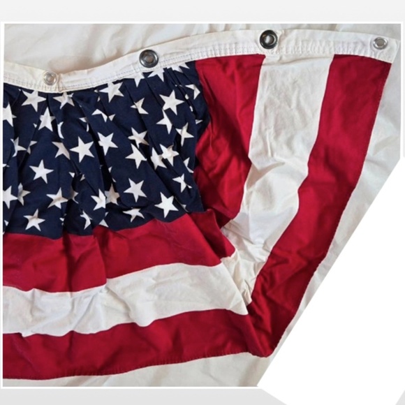 2 American Flag Bunting Pleated Half Fan Banner Décor Set Red White Blue - Picture 8 of 16